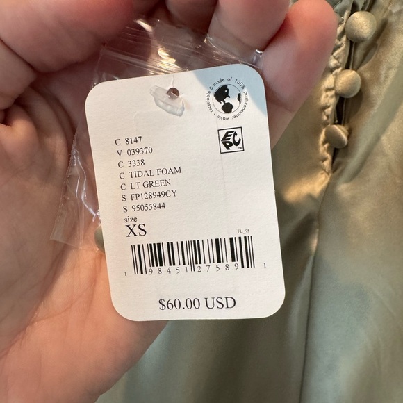 NWT Intimately Free People Friday Fever Mini Slip Satin Champagne Size XSmall - Picture 9 of 10